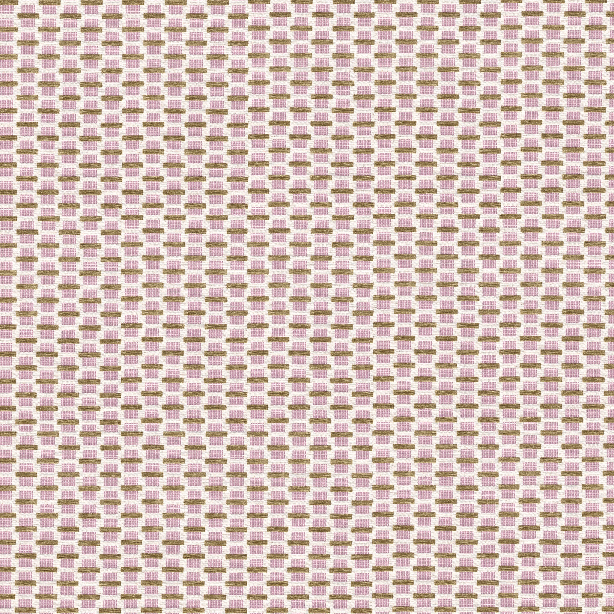 chenille and woven jacquard pink and citron geometric fabric