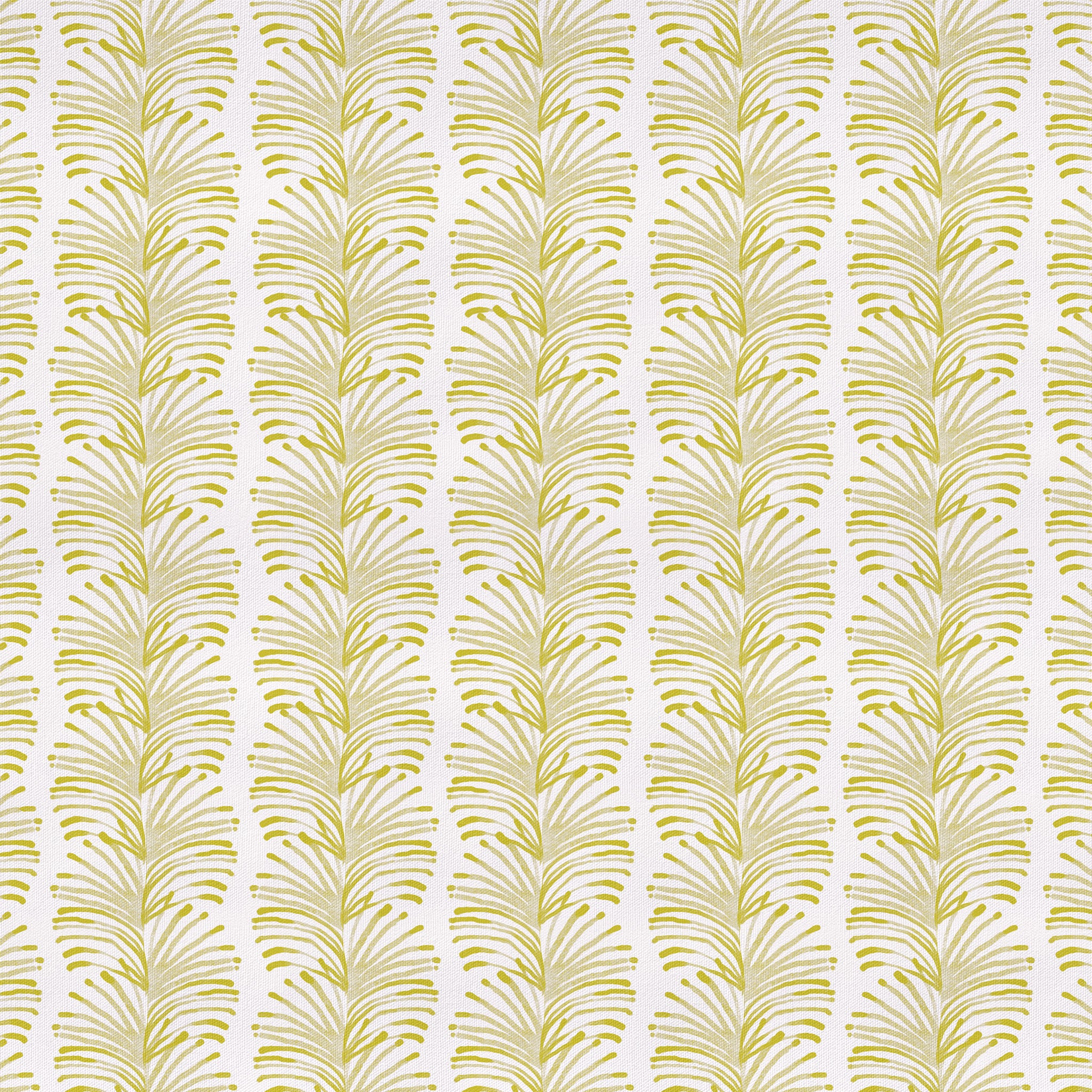 Emma Chartreuse fabric with green leafy vertical stripes on cotton, custom made-to-order in the USA with short lead times and quality craftsmanship