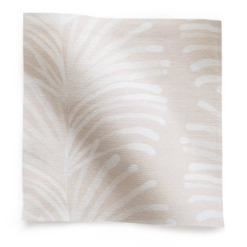 Emma Sand fabric with a subtle botanical pattern in soft beige tones, made-to-order in the USA with quick turnaround and quality craftsmanship