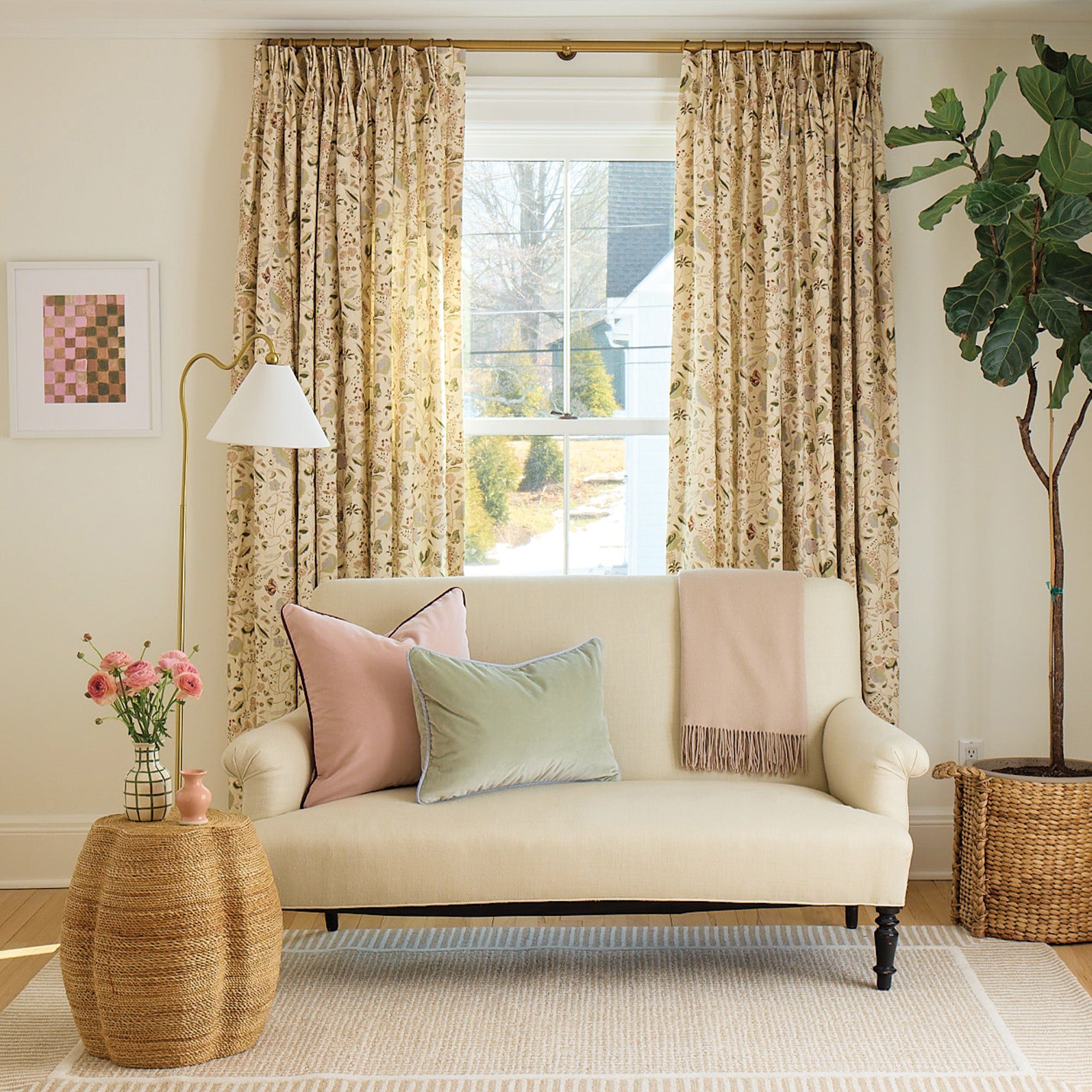 FEATURED: Gemma Pear Curtains / Laurel & Rose Velvet Pillows