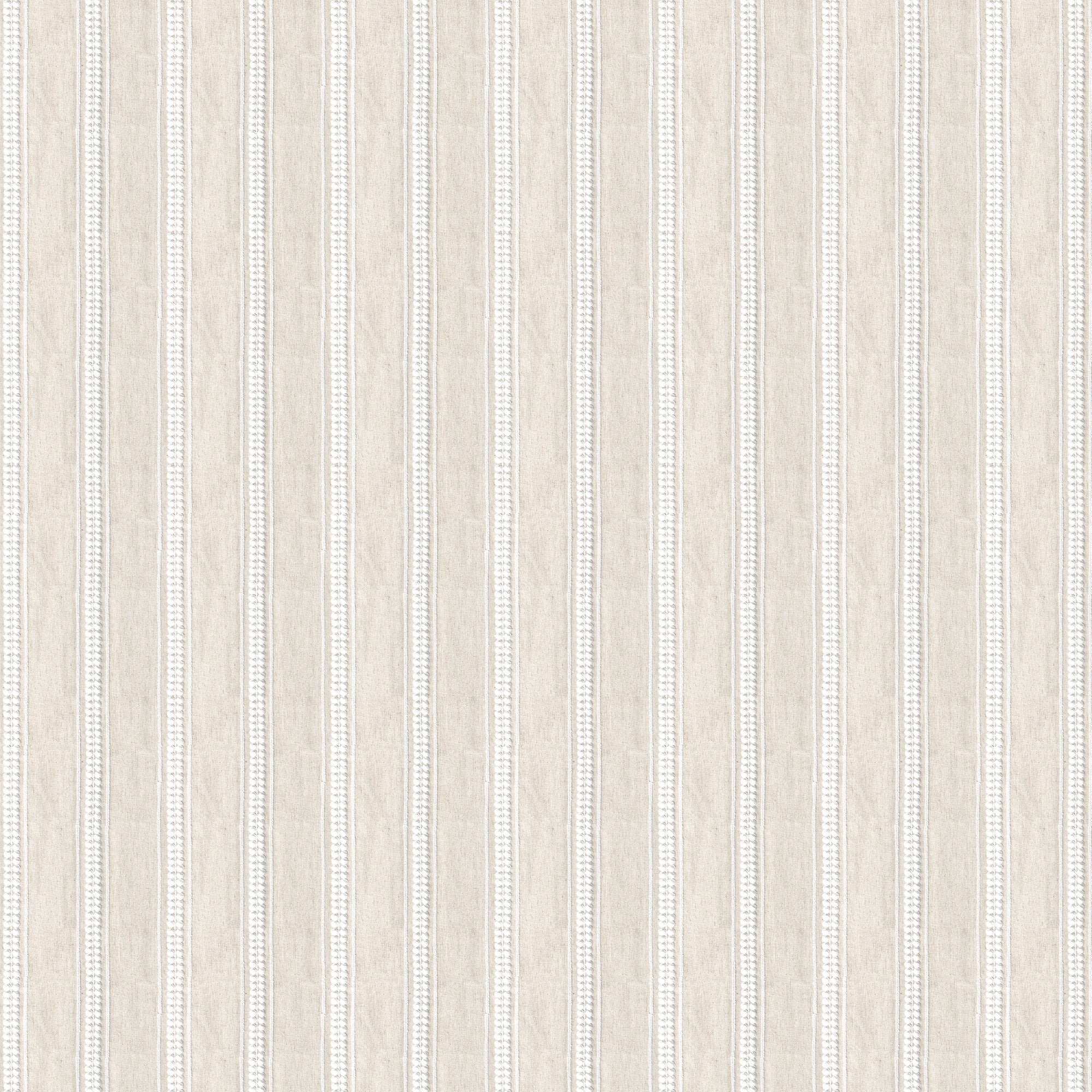 Margot Flour fabric with intricate embroidered stripes on a natural linen blend, perfect for custom curtains by Pepper Home.
