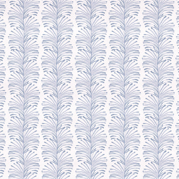 Emma Sky fabric with soft blue botanical stripe pattern, made-to-order, short lead times, manufactured in the USA