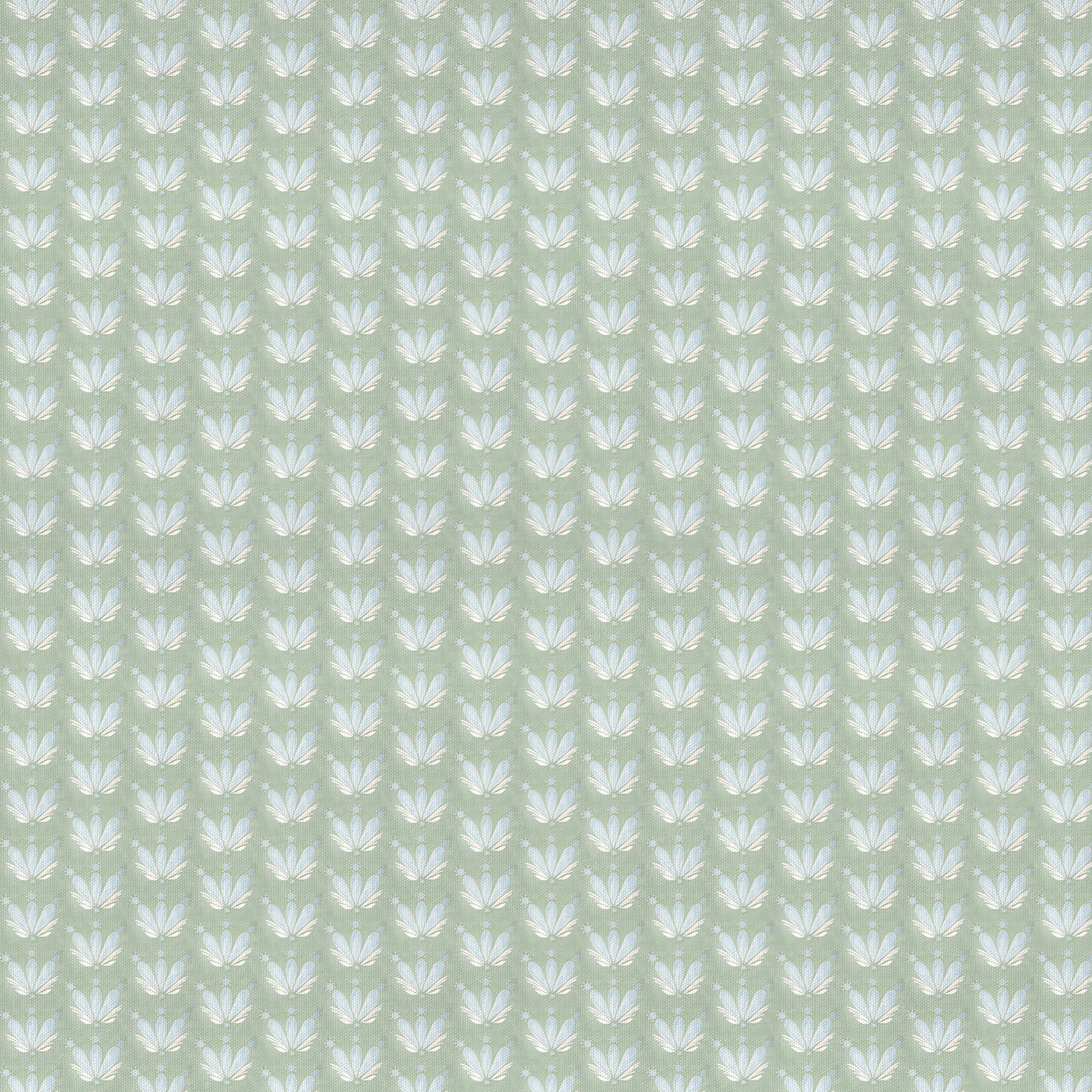 Serena Sea Salt made-to-order fabric with soft green floral pattern, crafted in the USA with quick lead times and quality.