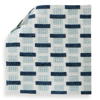 blue abstract geometric fabric swatch 