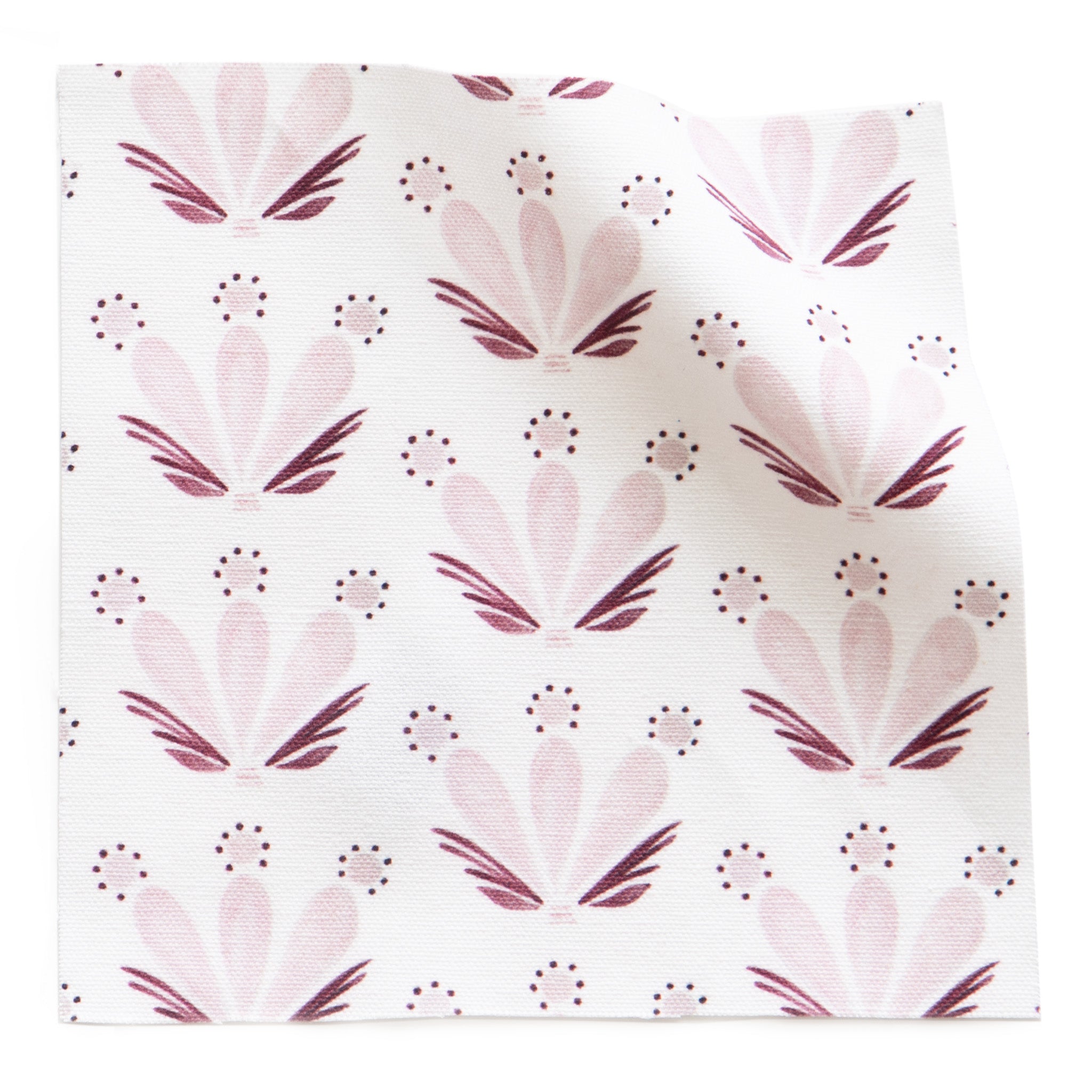Serena Pink made-to-order printed cotton fabric with delicate floral motifs, crafted in the USA with quick lead times and quality