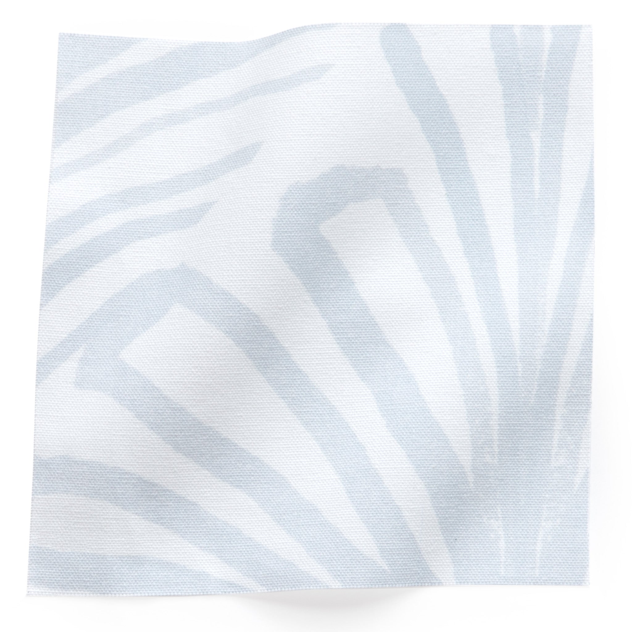 Suzy Sky Curtain (sold per panel) fabric swatch in soft blue printed cotton, made-to-order with quick delivery, USA crafted