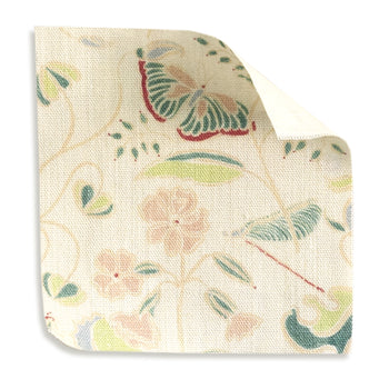 Gemma Pear fabric swatch with delicate floral pattern in soft neutral tones by Pepper Home.