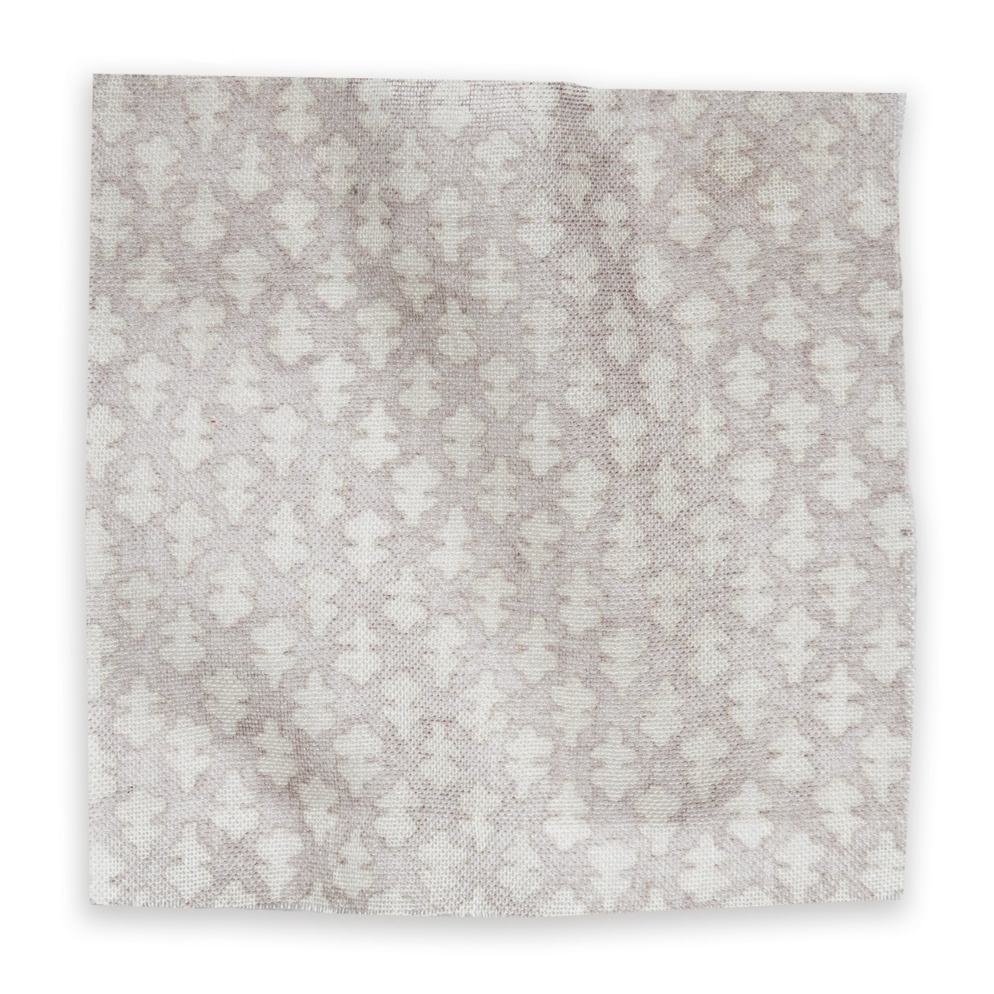 Quinn Wisteria fabric in soft lavender gray with a subtle, textured damask pattern, made-to-order quality design