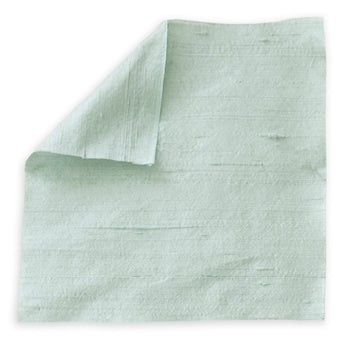 Julep fabric swatch in soft pale green silk with subtle texture, made-to-order, short lead times, manufactured in the USA
