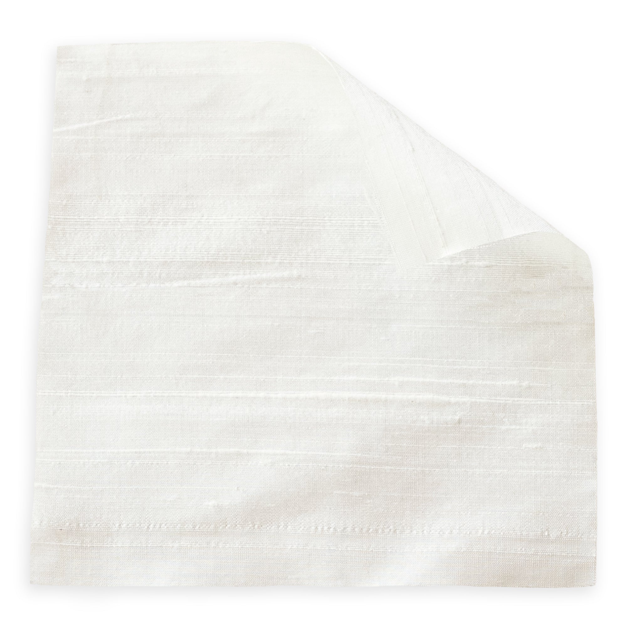 Pearl fabric swatch in soft white silk with subtle horizontal texture, made-to-order, short lead times, manufactured in the USA