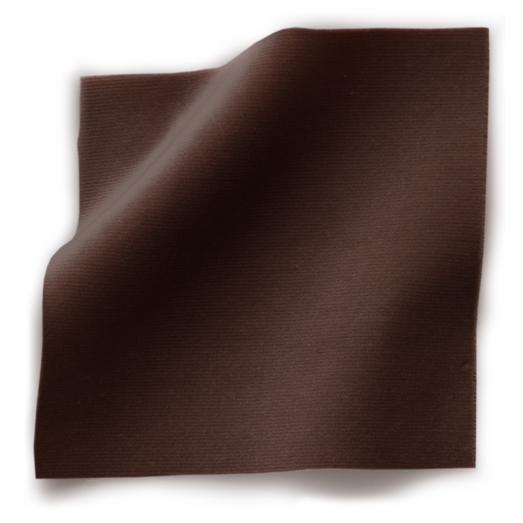Walnut Velvet fabric swatch in rich brown with soft texture, made-to-order, short lead times, manufactured in the USA