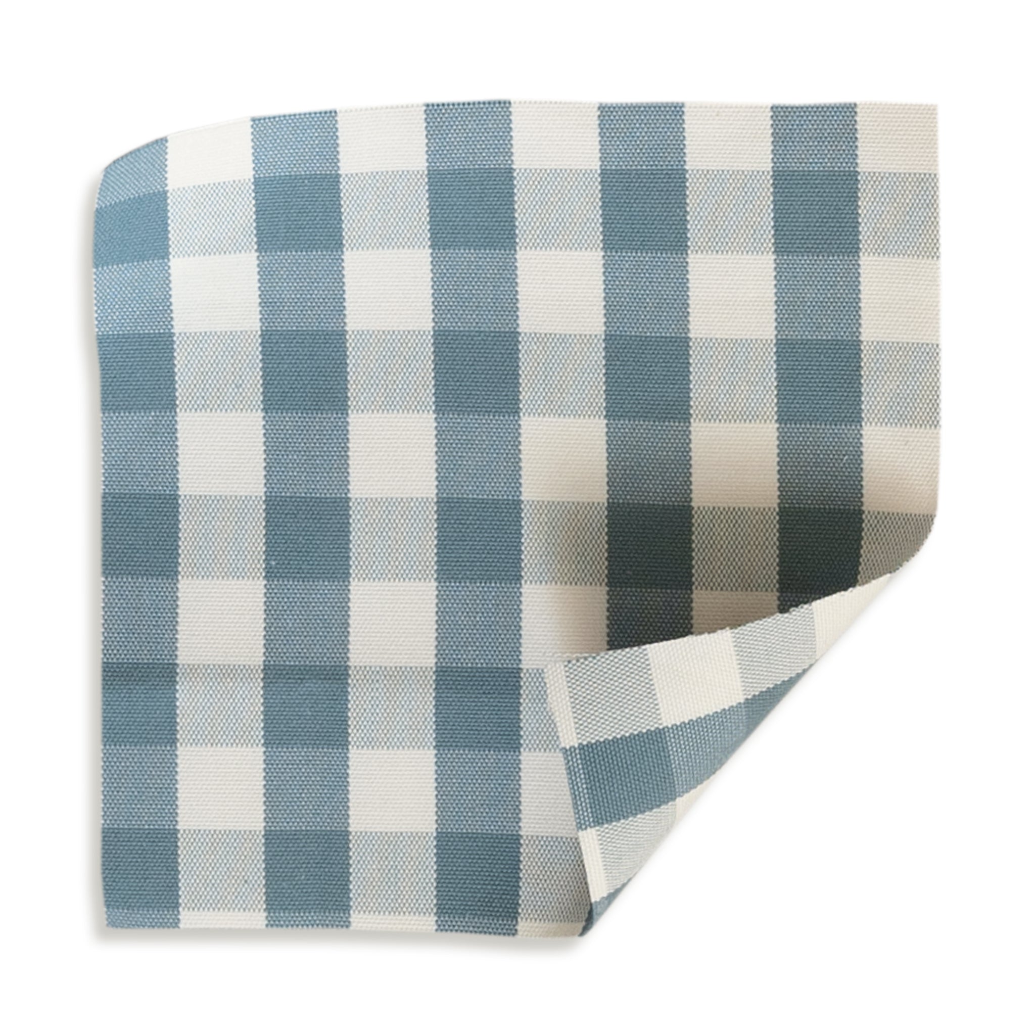 Millie Harbor fabric swatch with blue and white checkered pattern for Pepper Home custom made-to-order décor.