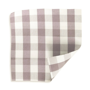 Millie Orchid fabric with soft orchid and cream gingham check pattern, woven texture, customizable made-to-order quality textile.