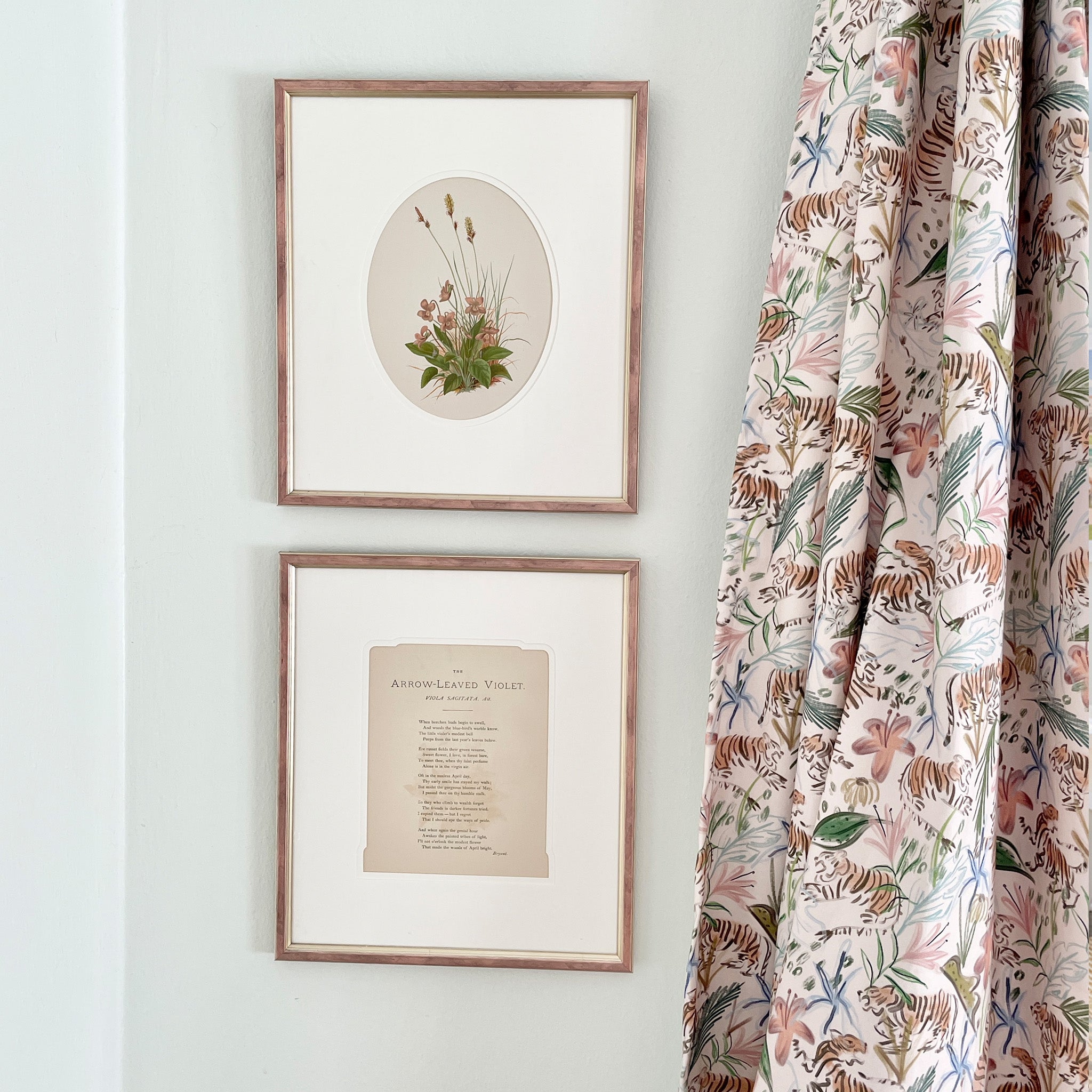Frida Pink fabric with tiger and botanical patterns, made-to-order in the USA with short lead times and quality craftsmanship