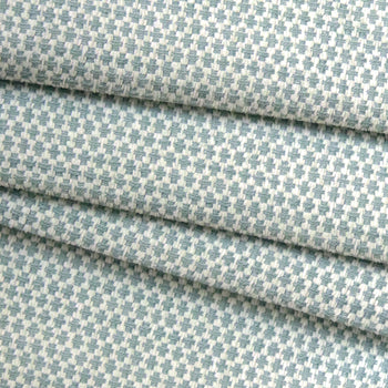 Hadley Sky textured woven fabric in soft blue and ivory tones, made-to-order with fast turnaround, manufactured in the USA