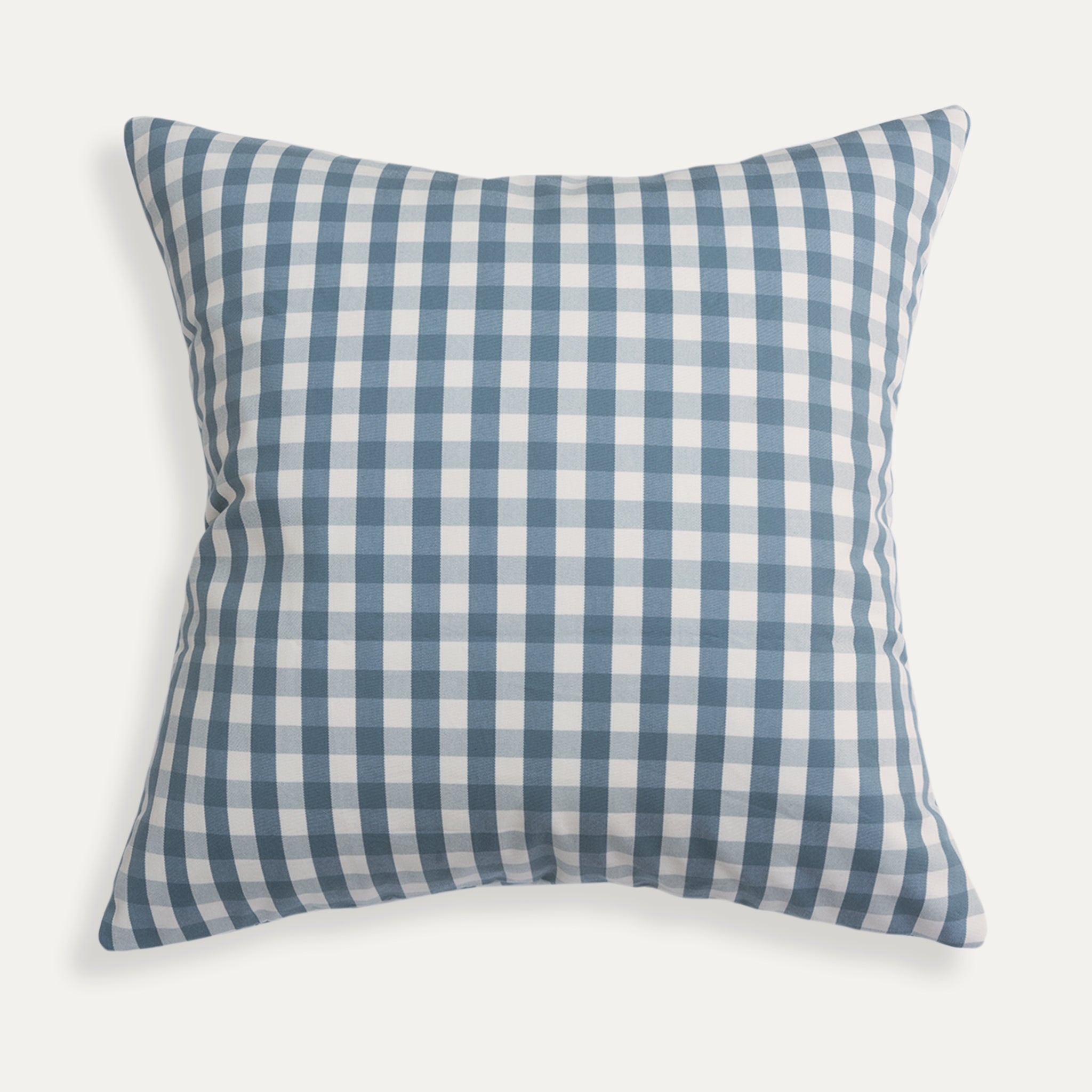 Millie Harbor pillow with crisp blue gingham pattern, bringing a structured and modern touch to your custom home decor.