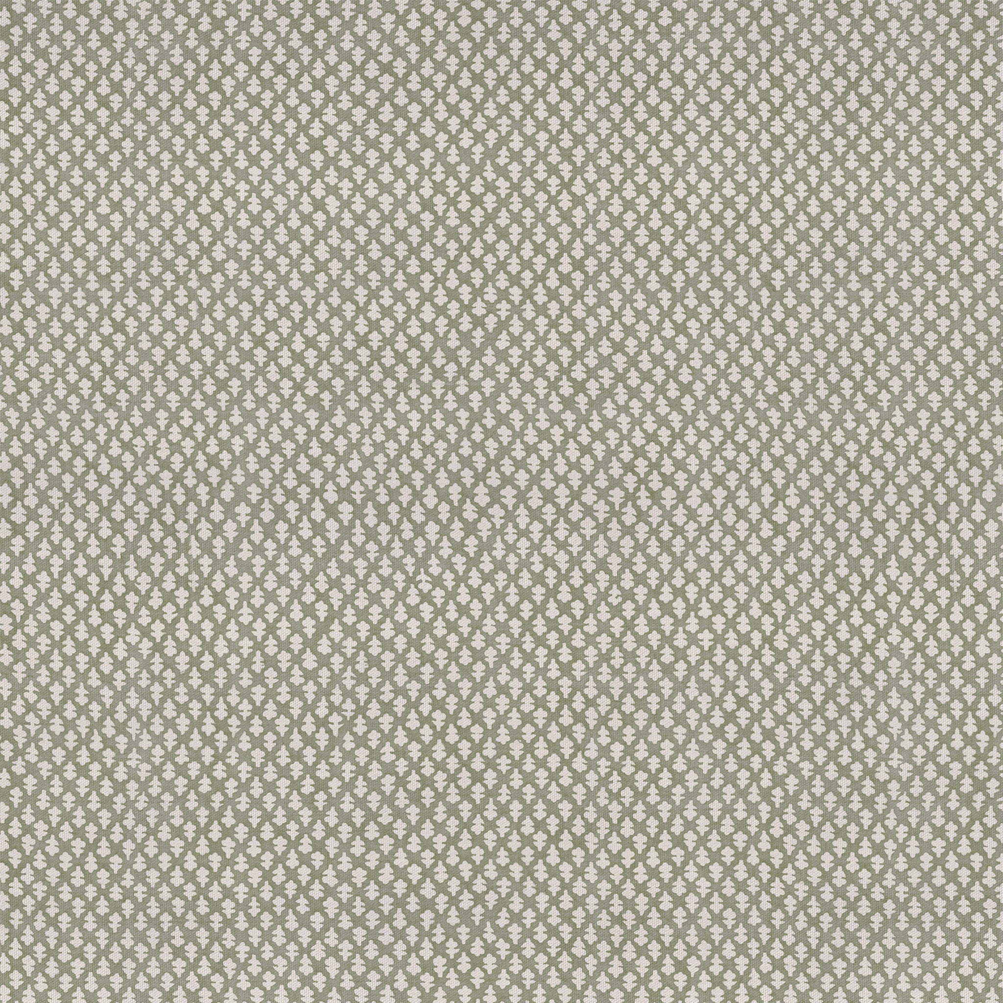 Quinn Eucalyptus fabric in muted green with a subtle leafy motif in a quality, customizable cotton weave design.