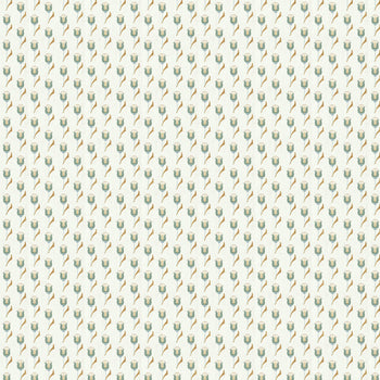 Annabelle Peacock custom fabric with classic tulip motif in soft peacock blue and muted citron by Pepper Home