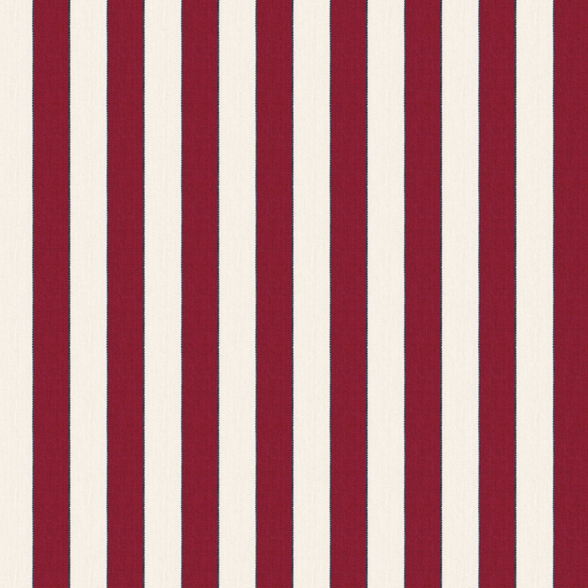 Florence Bordeaux fabric featuring rich wine tones and classic stripes with scalloped edges for custom Pepper Home curtains.