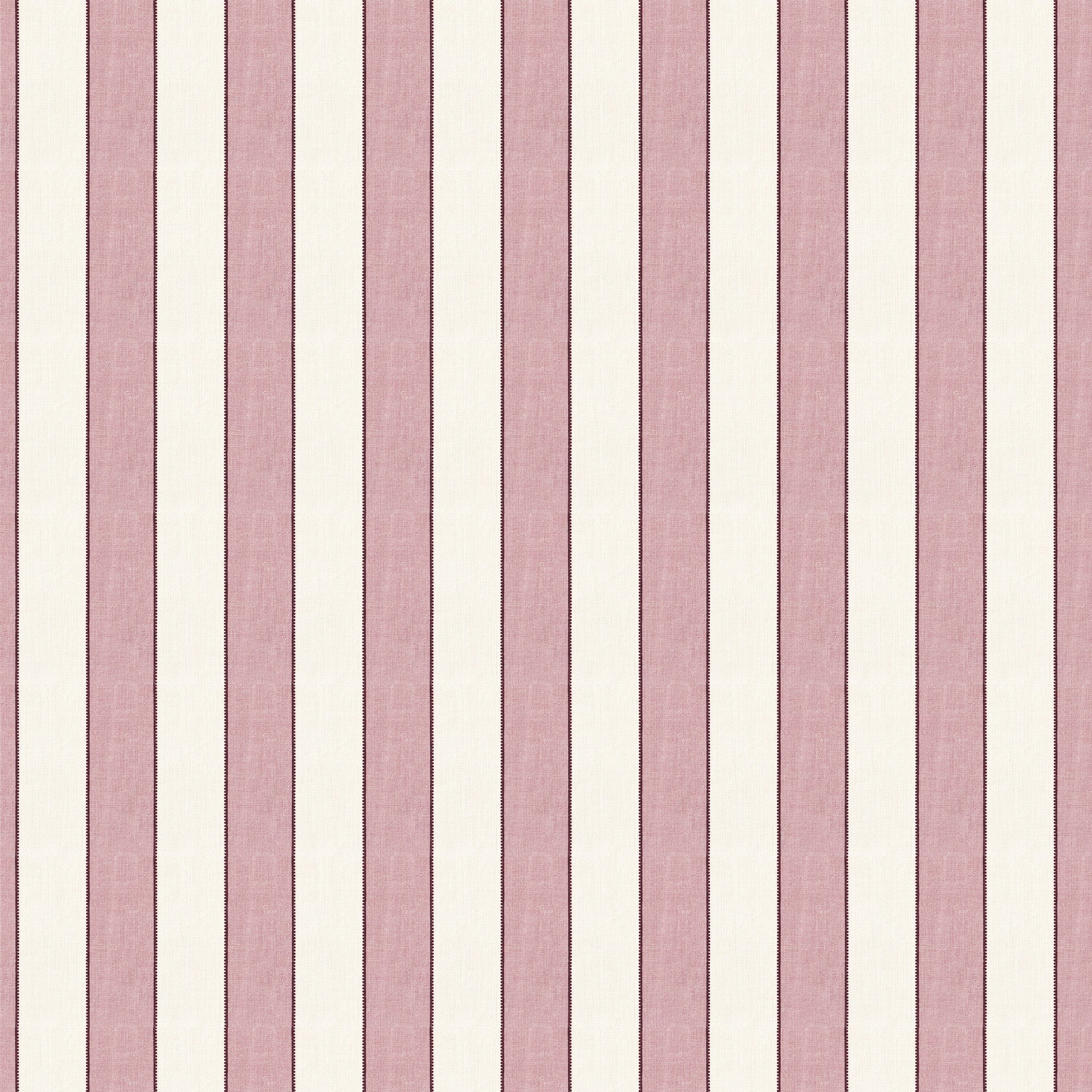 Florence Rosewood custom linen fabric with bold rosy stripes and delicate scalloped border from Pepper Home.