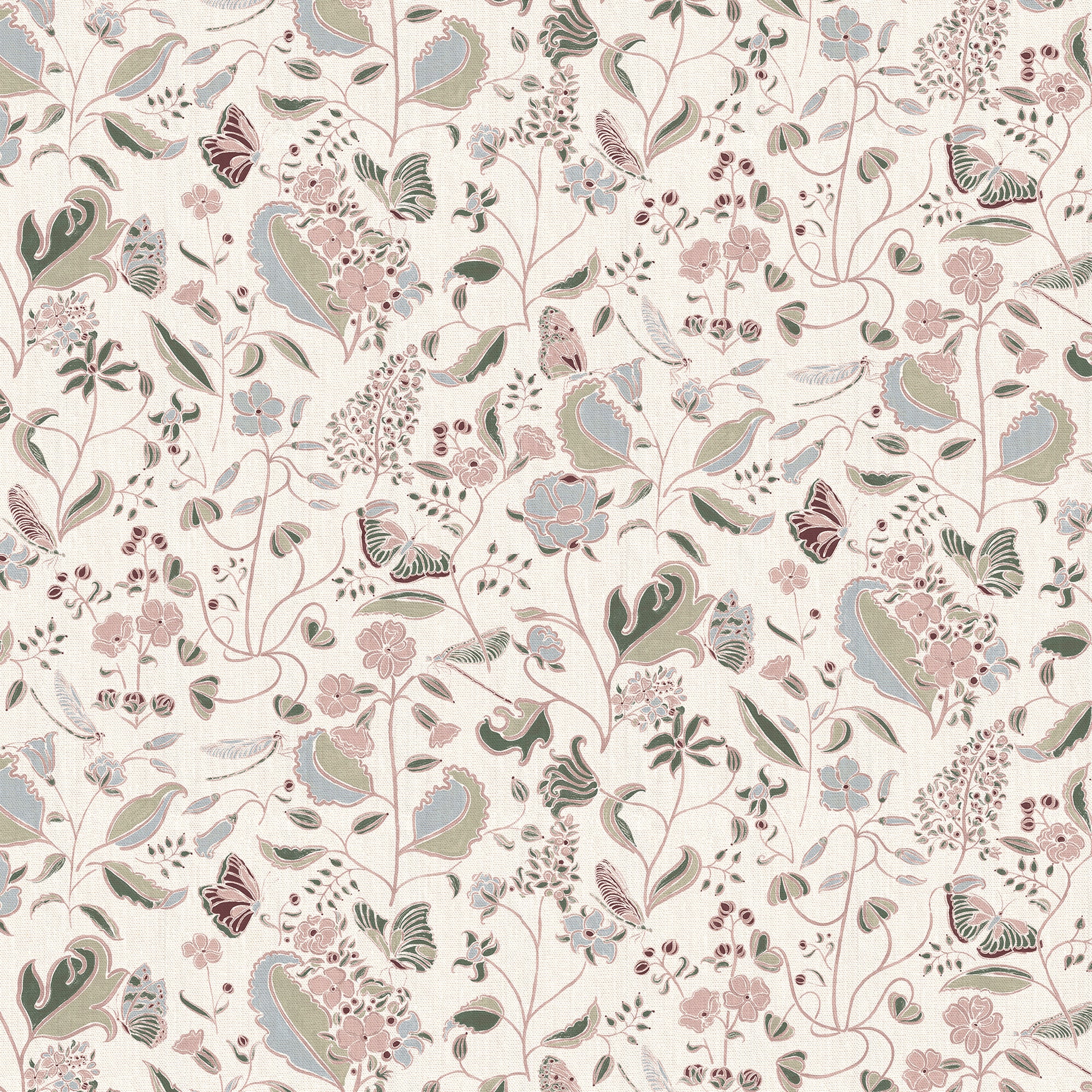 Gemma Rose fabric with hand-painted floral pattern by Claire de Quenetain for Pepper Home custom curtains.