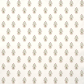 Lucie Clay fabric with small floral print on soft cream background, made-to-order, short lead times, manufactured in the USA quality