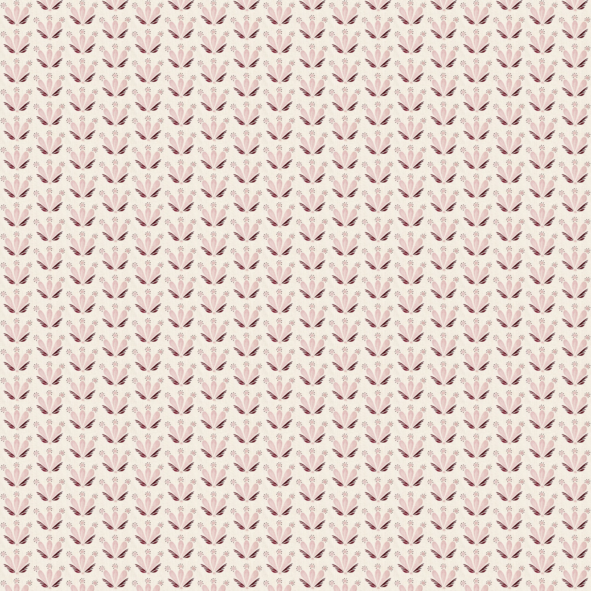 Serena Pink pattern featuring delicate pink and maroon floral design, perfect for custom Pepper Home curtains.