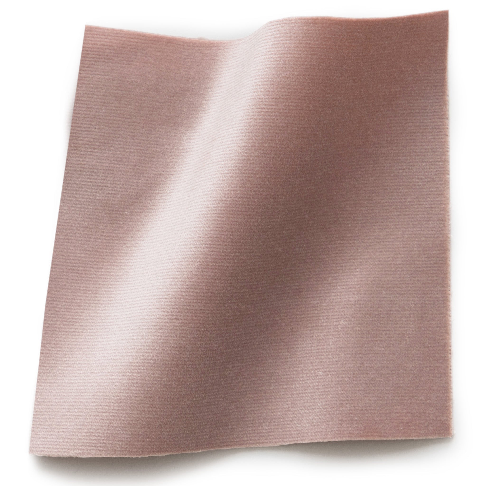 Mauve made-to-order velvet fabric swatch in soft pink tones, crafted in the USA with quick lead times and quality design
