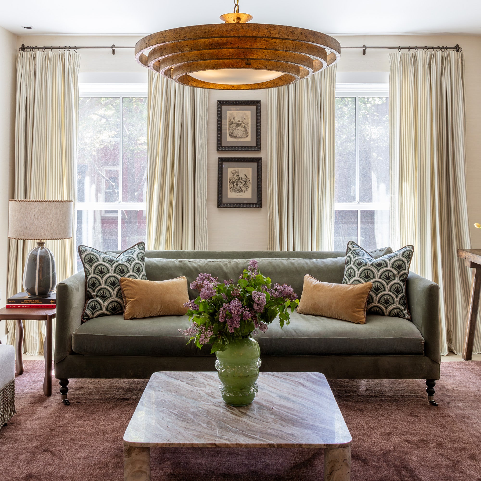FEATURED: Louisa Curtains / Camel & Thatcher Forest Pillows