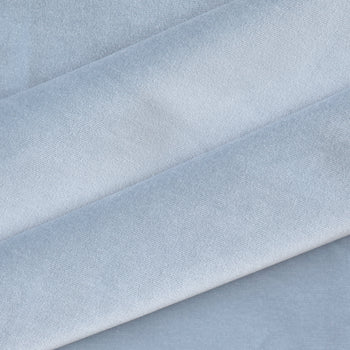 Sky made-to-order soft velvet fabric in serene blue tones, crafted in the USA with quick turnaround and quality craftsmanship