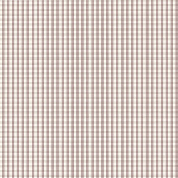 Millie Orchid fabric in soft orchid and cream gingham check with woven texture, customizable made-to-order textile.