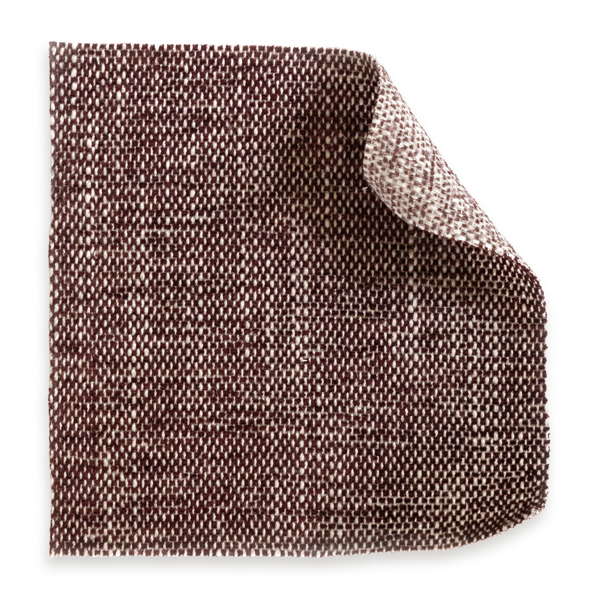 Burgundy fabric swatch in textured performance woven material, made-to-order with short lead times, manufactured in the USA