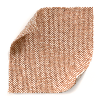 Clay fabric swatch in textured woven material with warm earthy tones, made-to-order, short lead times, manufactured in the USA