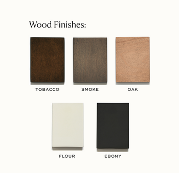 Oak wood finish with a natural light brown tone and smooth grain, customizable for quality, made-to-order furniture pieces.